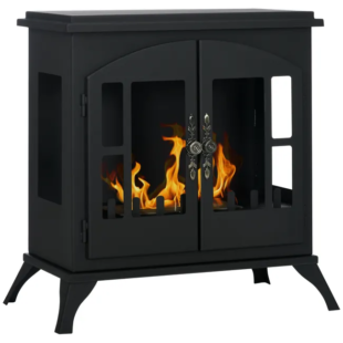 Chimenea de etanol HOMCOM Acero negro 55×31×55 cm – 820-361V00BK